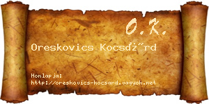 Oreskovics Kocsárd névjegykártya